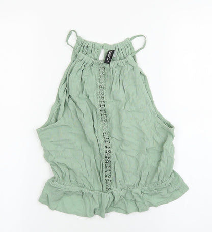 Womens UK Size 6 Divided Green Basic Tank