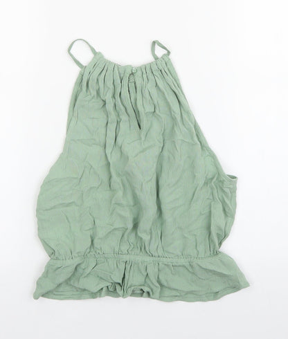 Womens UK Size 6 Divided Green Basic Tank