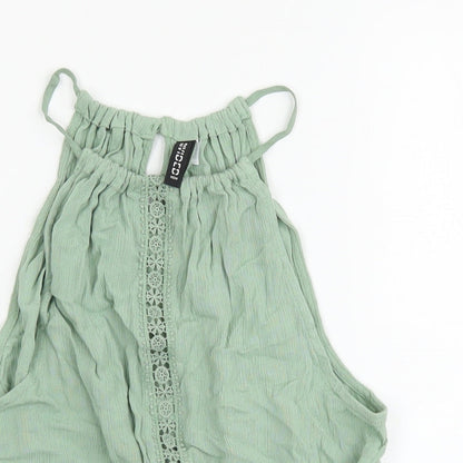 Womens UK Size 6 Divided Green Basic Tank