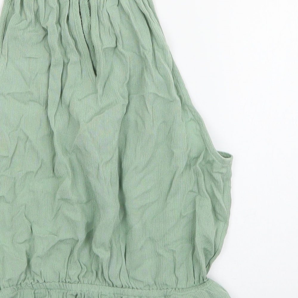 Womens UK Size 6 Divided Green Basic Tank