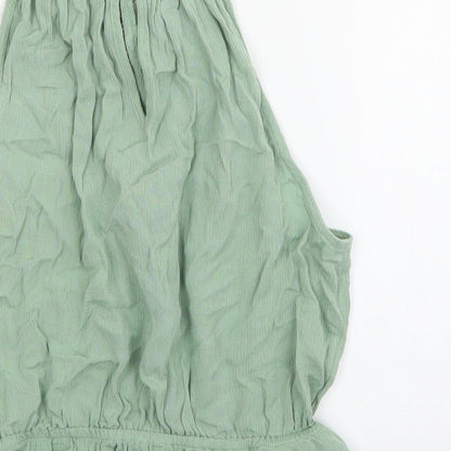 Womens UK Size 6 Divided Green Basic Tank