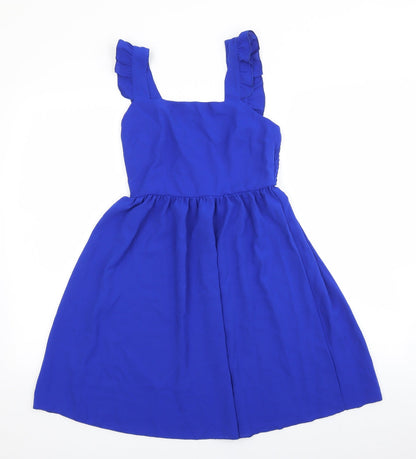 SheIn Womens Blue Polyester Tank Dress Size S Square Neck Pullover