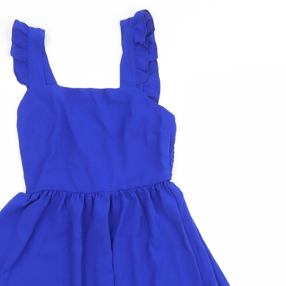 SheIn Womens Blue Polyester Tank Dress Size S Square Neck Pullover