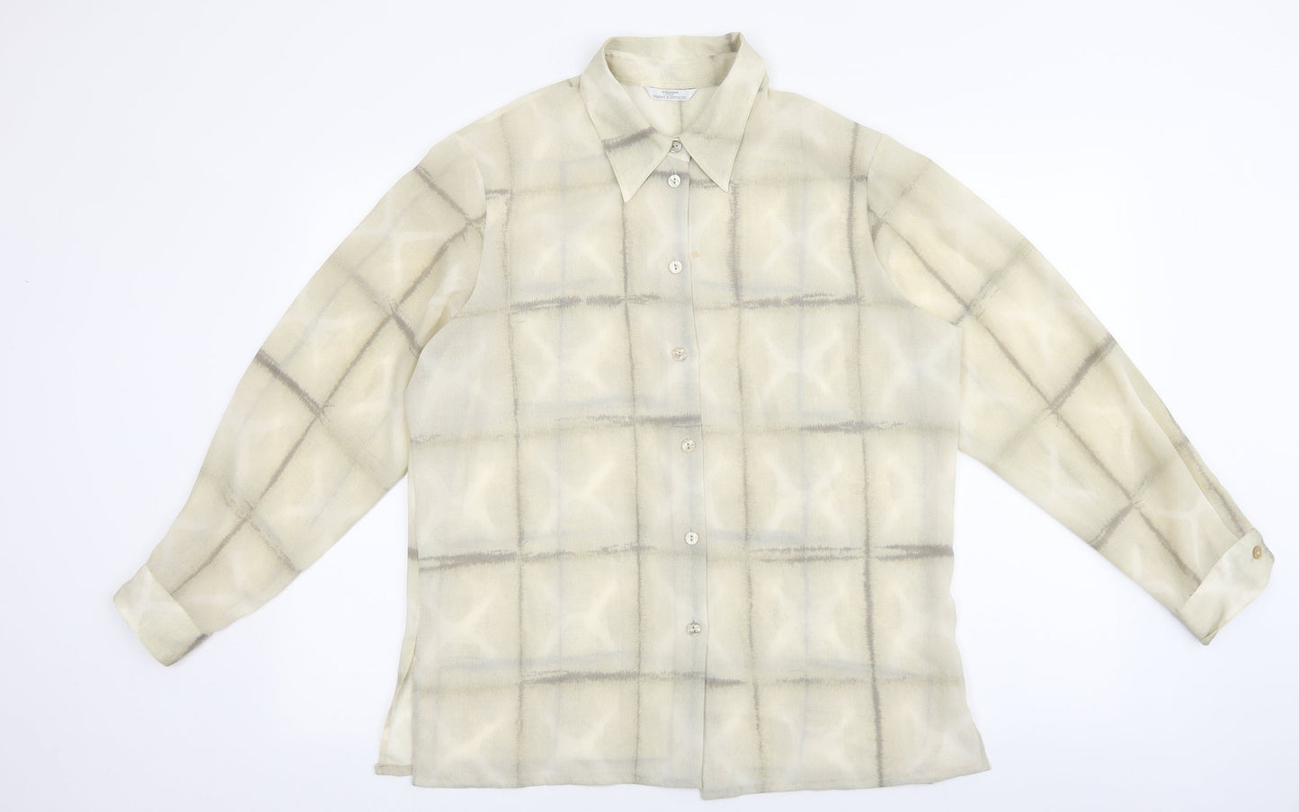 Womens UK Size 16 Marks and Spencer Beige Basic Button-Up