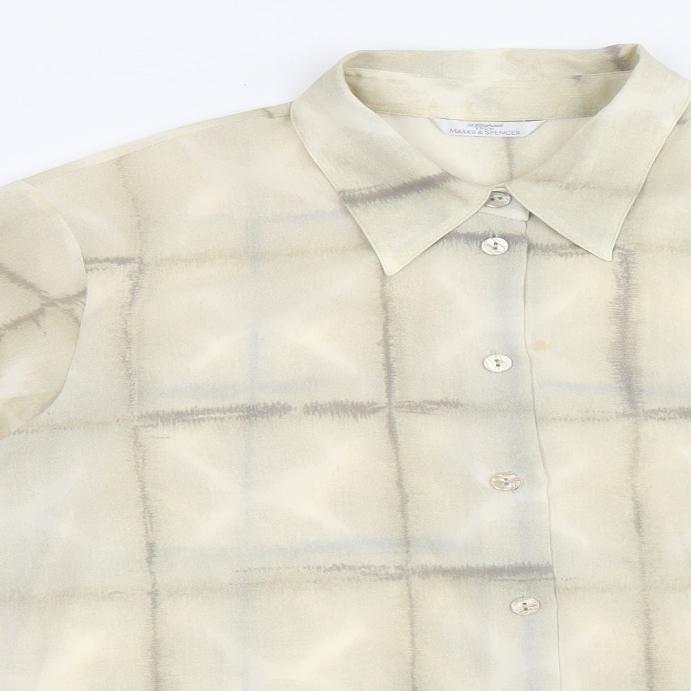 Womens UK Size 16 Marks and Spencer Beige Basic Button-Up