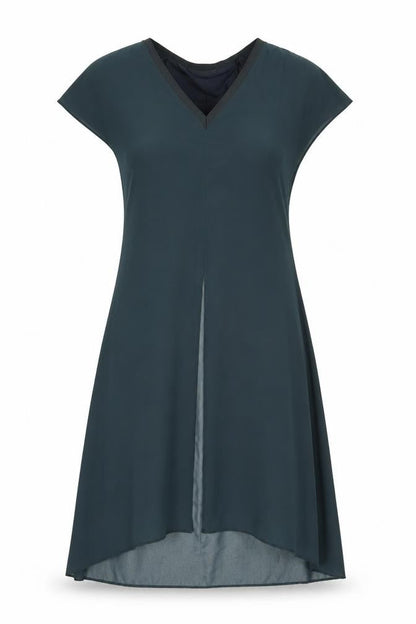 Zara Womens Green Polyester A-Line Size XS V-Neck Pullover