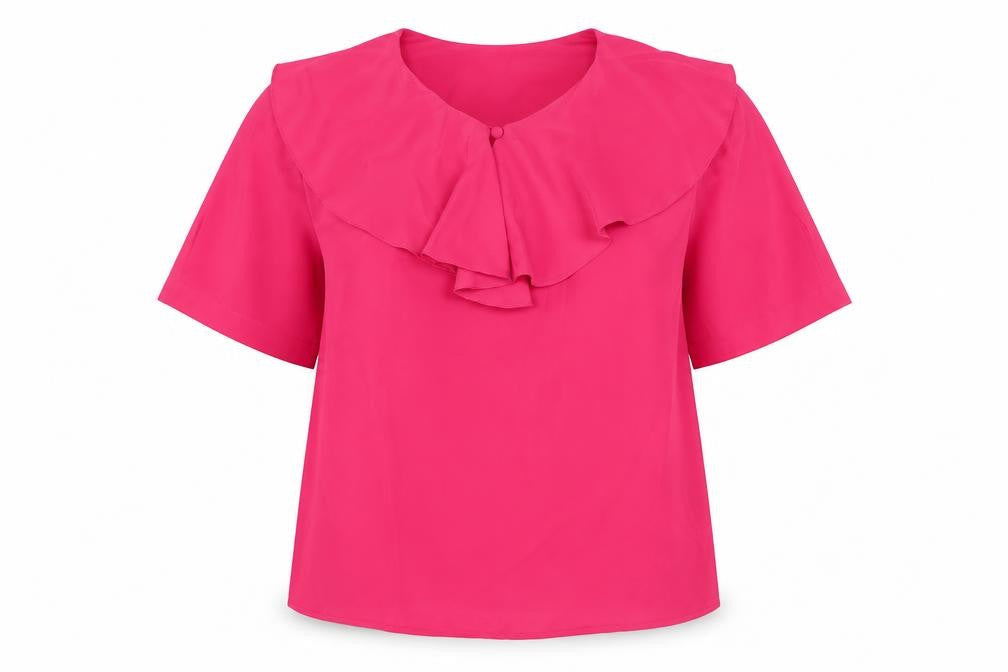 Womens UK Size 12 Essentials Pink Basic Blouse