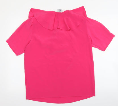 Womens UK Size 12 Essentials Pink Basic Blouse