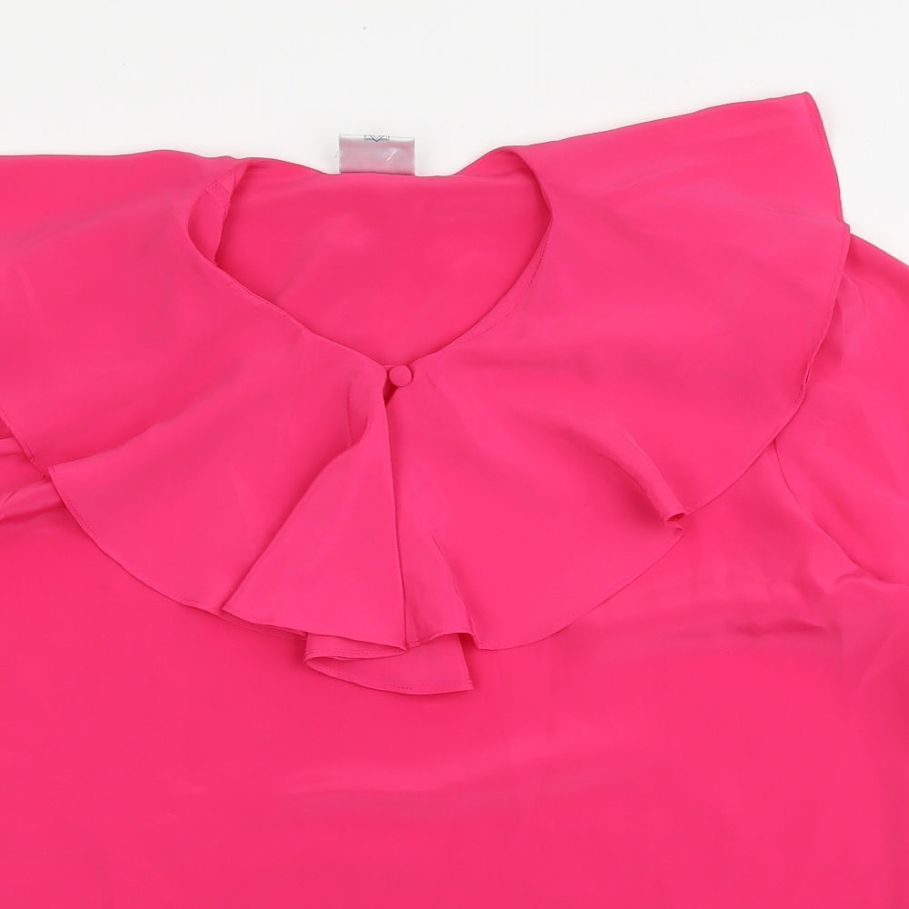 Womens UK Size 12 Essentials Pink Basic Blouse