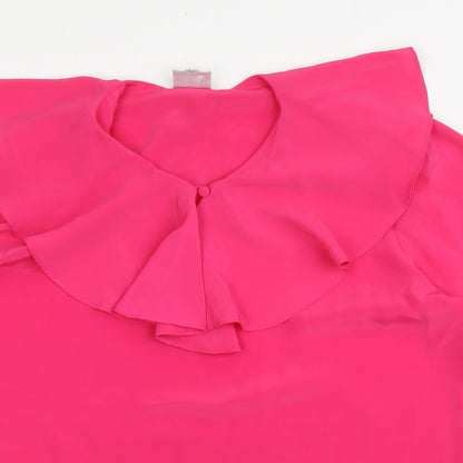 Womens UK Size 12 Essentials Pink Basic Blouse