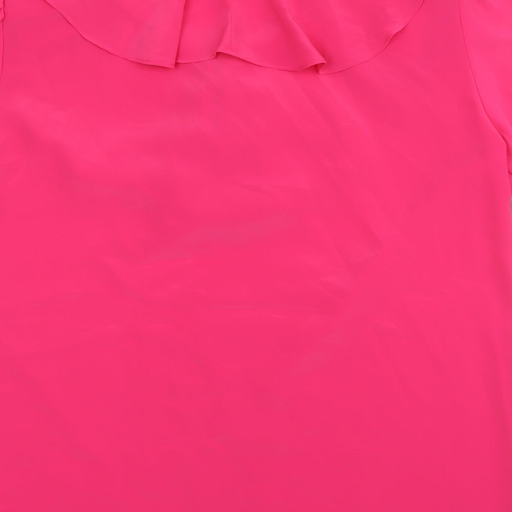 Womens UK Size 12 Essentials Pink Basic Blouse