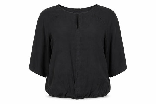 Womens UK Size 12 Soon Black Basic Blouse