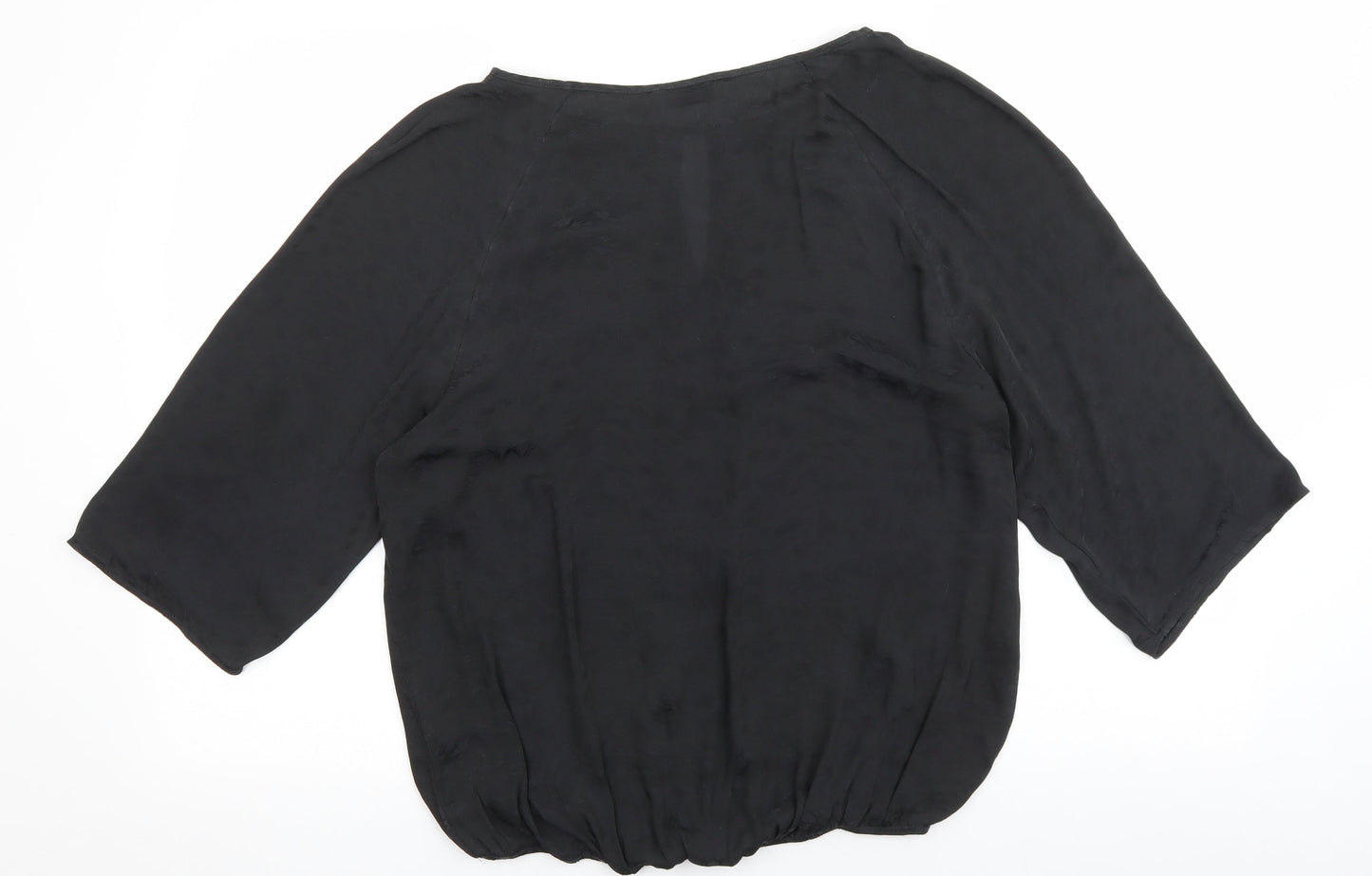 Womens UK Size 12 Soon Black Basic Blouse