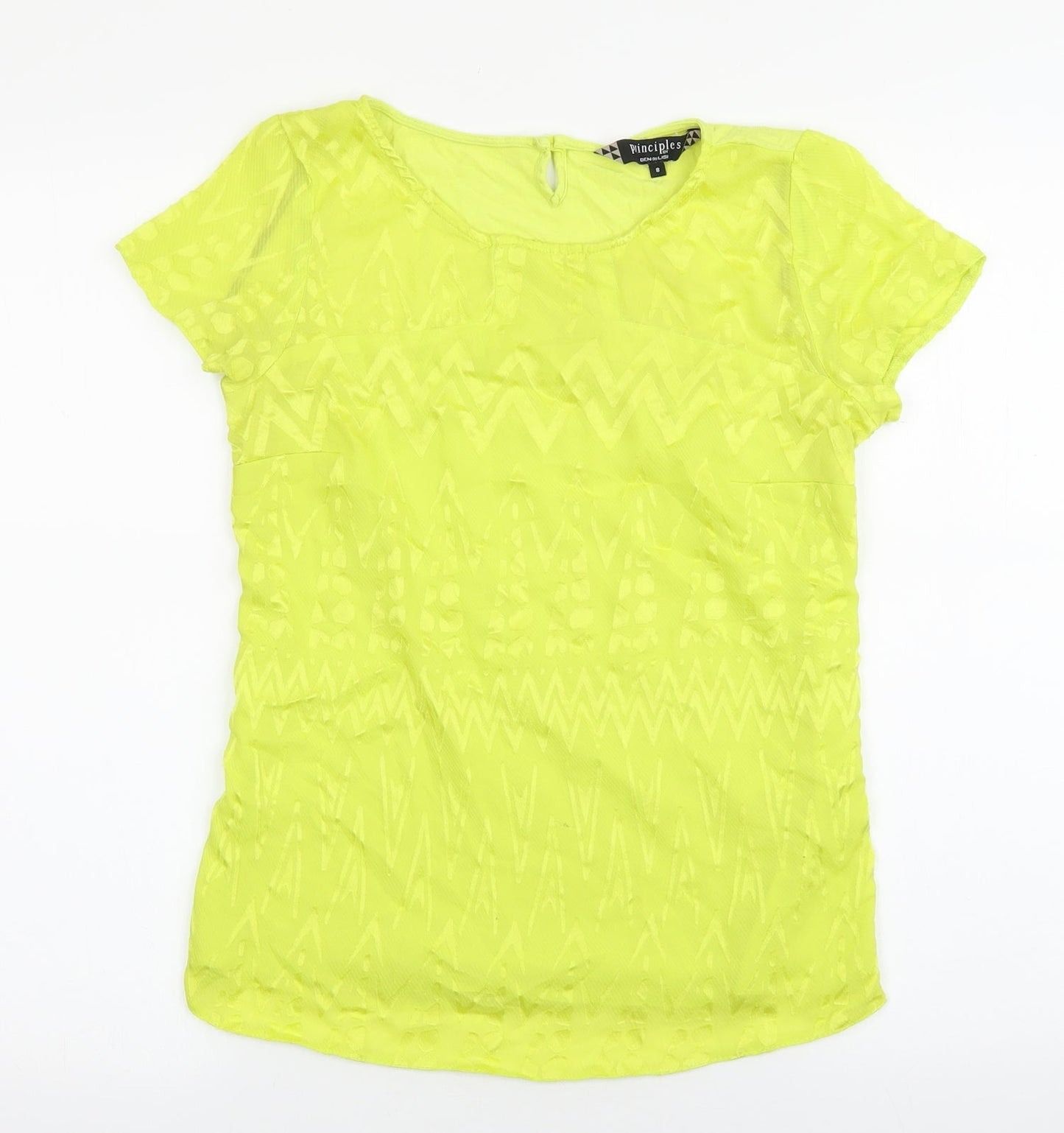 Womens UK Size 8 Debenhams Yellow Basic T-Shirt