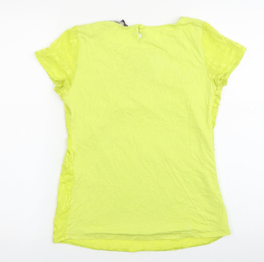 Womens UK Size 8 Debenhams Yellow Basic T-Shirt