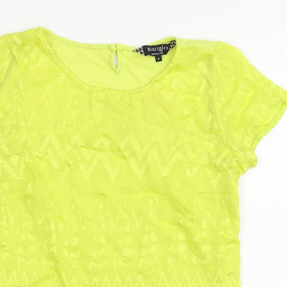 Womens UK Size 8 Debenhams Yellow Basic T-Shirt
