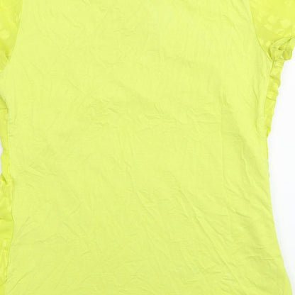 Womens UK Size 8 Debenhams Yellow Basic T-Shirt