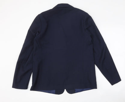 Boyd Cooper Mens Blue Polyester Jacket Blazer Size 38