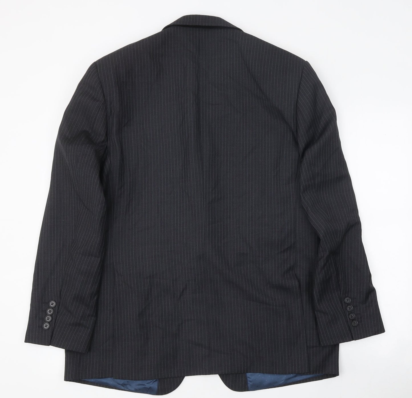 Asto&Gunn Mens Grey Striped Wool Jacket Blazer Size 42