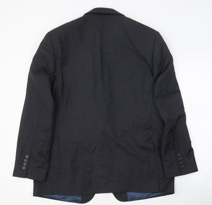 Asto&Gunn Mens Grey Striped Wool Jacket Blazer Size 42