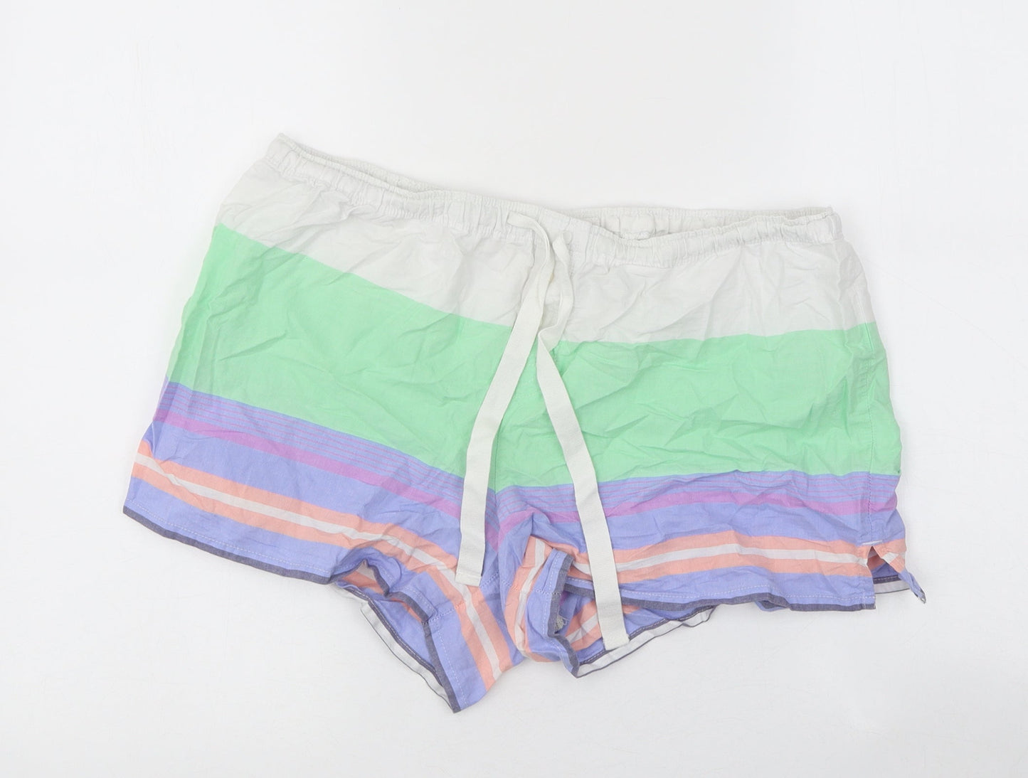 Gap Womens Multicoloured Striped Polyester Sweat Shorts Size M Regular