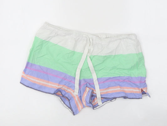 Gap Womens Multicoloured Striped Polyester Sweat Shorts Size M Regular