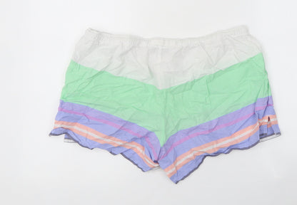 Gap Womens Multicoloured Striped Polyester Sweat Shorts Size M Regular