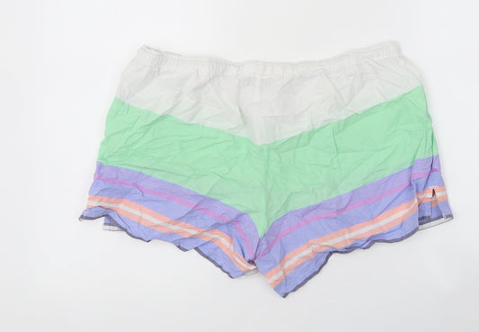 Gap Womens Multicoloured Striped Polyester Sweat Shorts Size M Regular