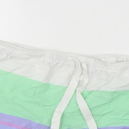 Gap Womens Multicoloured Striped Polyester Sweat Shorts Size M Regular
