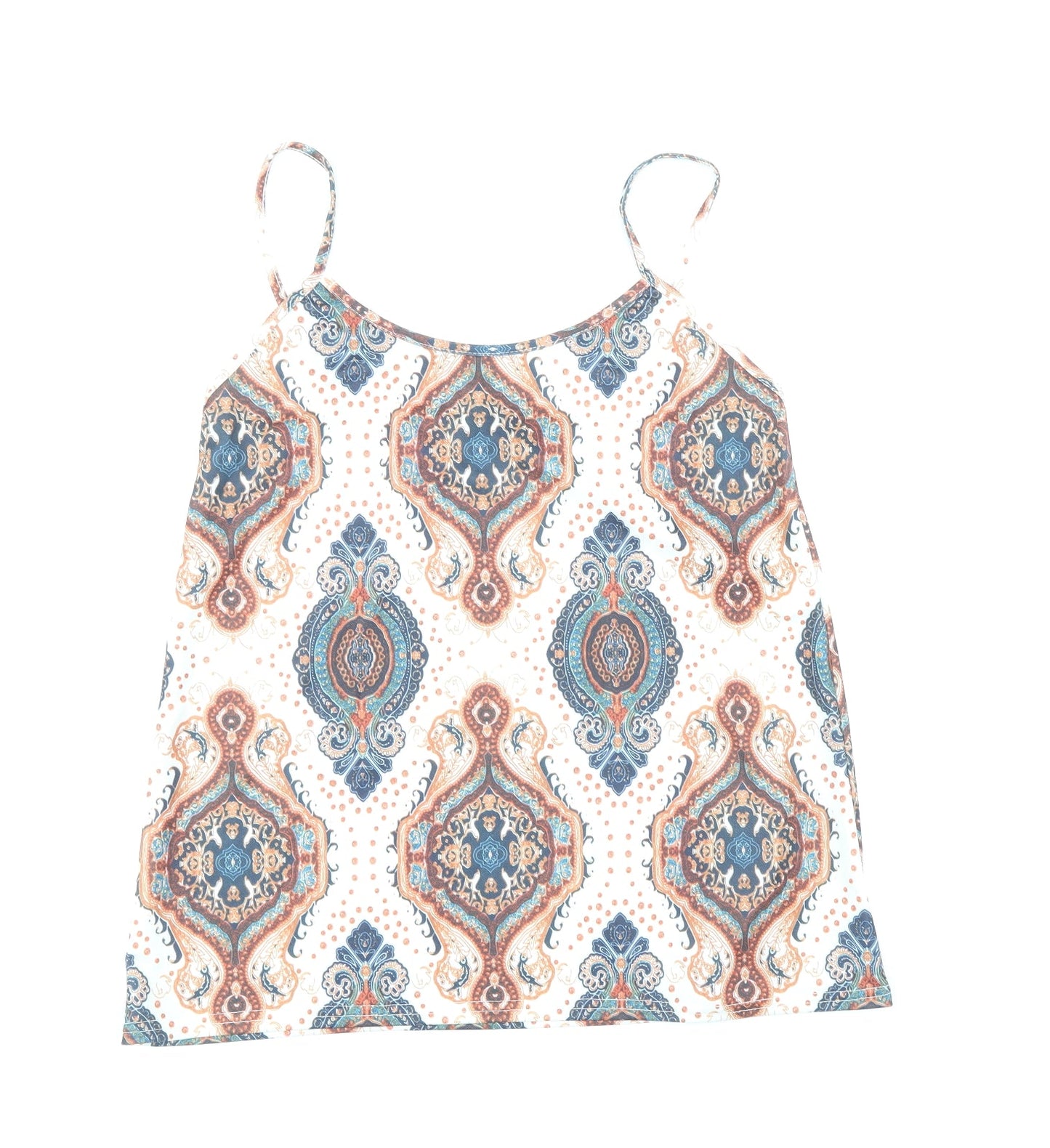 Boohoo Womens Multicoloured Geometric Polyester Camisole Tank Size 12 Round Neck