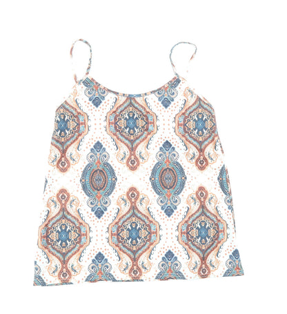 Boohoo Womens Multicoloured Geometric Polyester Camisole Tank Size 12 Round Neck