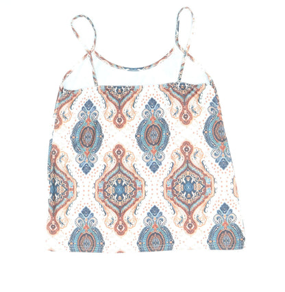 Boohoo Womens Multicoloured Geometric Polyester Camisole Tank Size 12 Round Neck