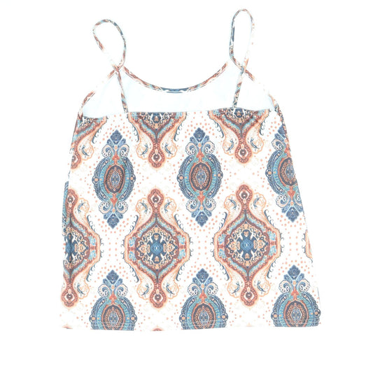 Boohoo Womens Multicoloured Geometric Polyester Camisole Tank Size 12 Round Neck