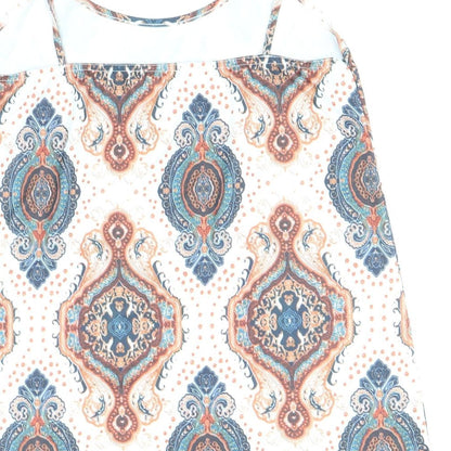 Boohoo Womens Multicoloured Geometric Polyester Camisole Tank Size 12 Round Neck
