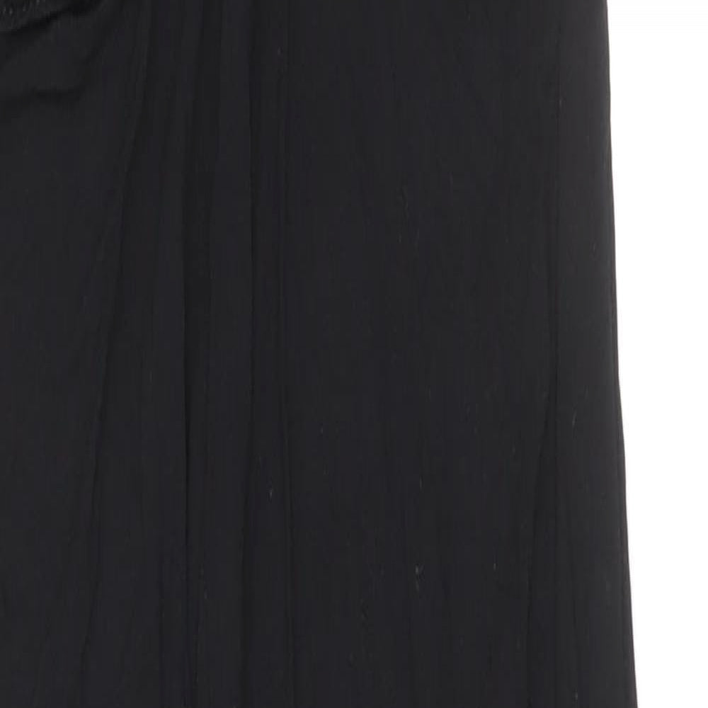 PRETTYLITTLETHING Womens Black Viscose Sheath Size 10 Boat Neck Pullover