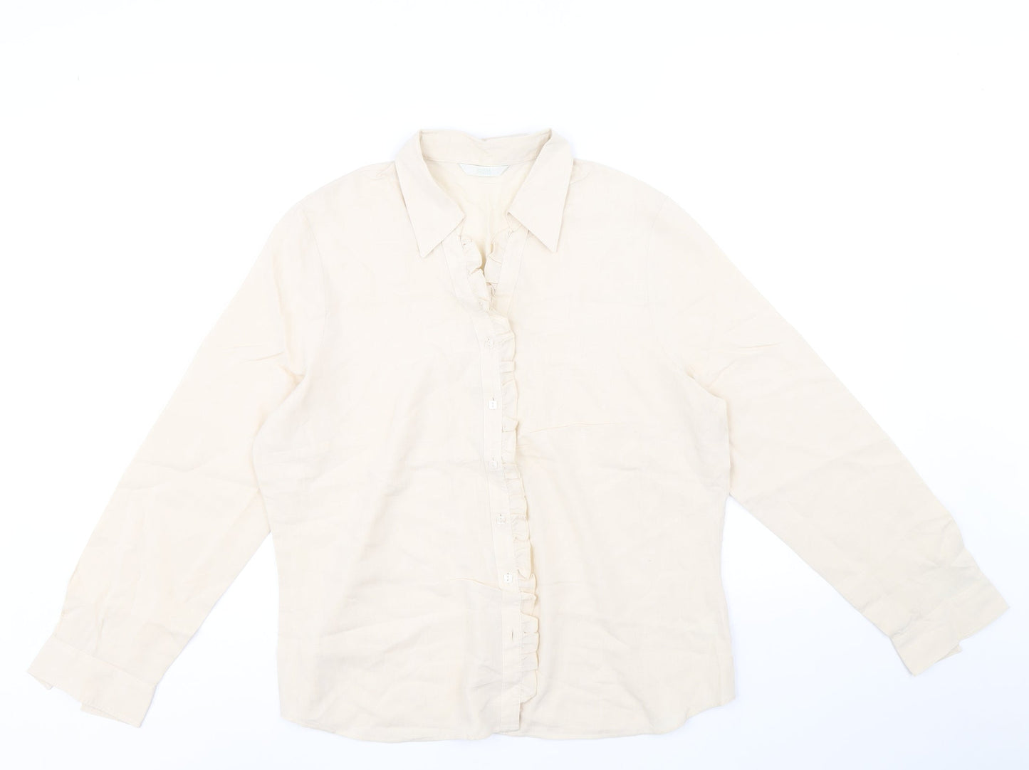 Womens UK Size 16 Marks and Spencer Beige Basic Button-Up