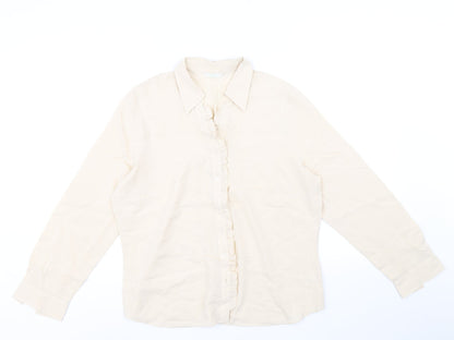 Womens UK Size 16 Marks and Spencer Beige Basic Button-Up