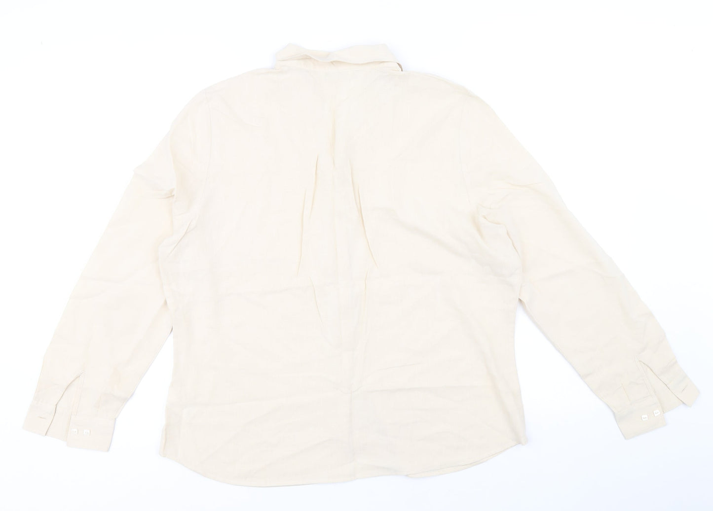 Womens UK Size 16 Marks and Spencer Beige Basic Button-Up