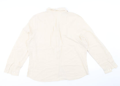 Womens UK Size 16 Marks and Spencer Beige Basic Button-Up