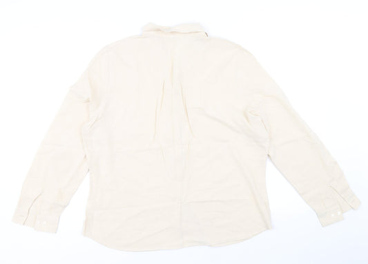 Womens UK Size 16 Marks and Spencer Beige Basic Button-Up