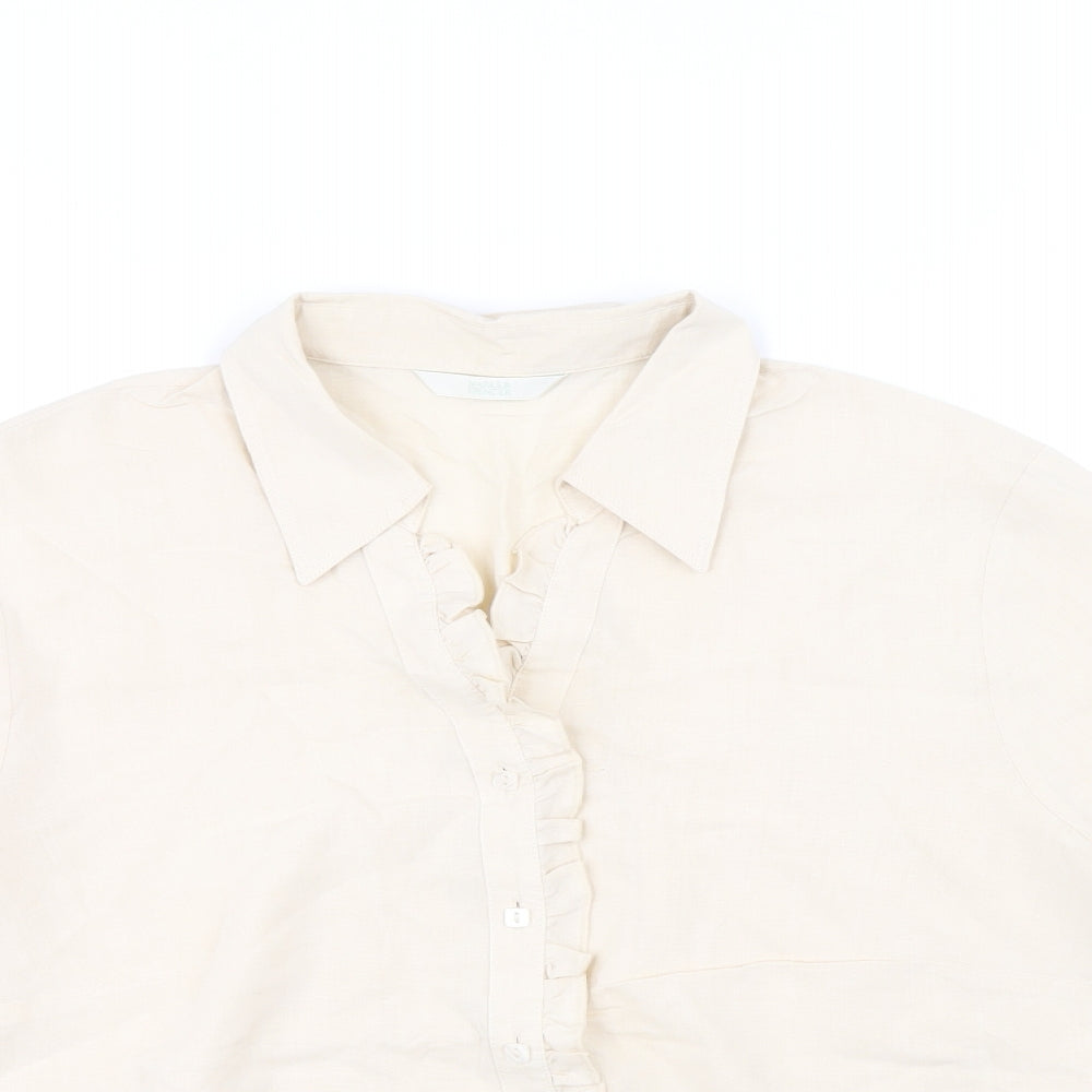 Womens UK Size 16 Marks and Spencer Beige Basic Button-Up