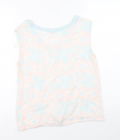 Peacocks Womens Multicoloured Geometric Viscose Basic Blouse Size 12 V-Neck
