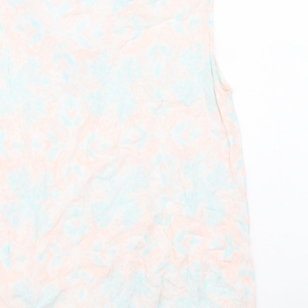 Peacocks Womens Multicoloured Geometric Viscose Basic Blouse Size 12 V-Neck