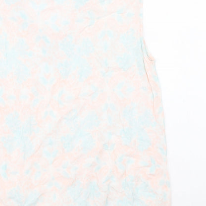 Peacocks Womens Multicoloured Geometric Viscose Basic Blouse Size 12 V-Neck