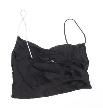 Womens UK Size S Zara Black Cropped Tank
