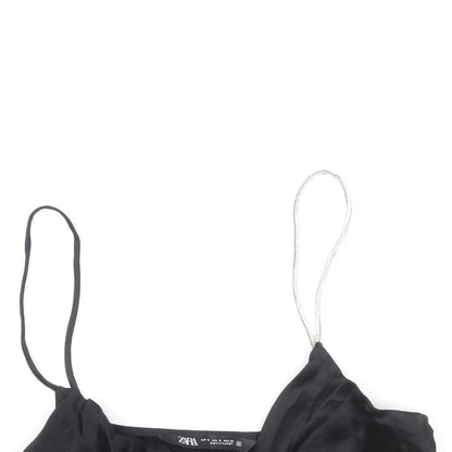 Womens UK Size S Zara Black Cropped Tank
