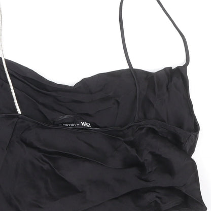 Womens UK Size S Zara Black Cropped Tank