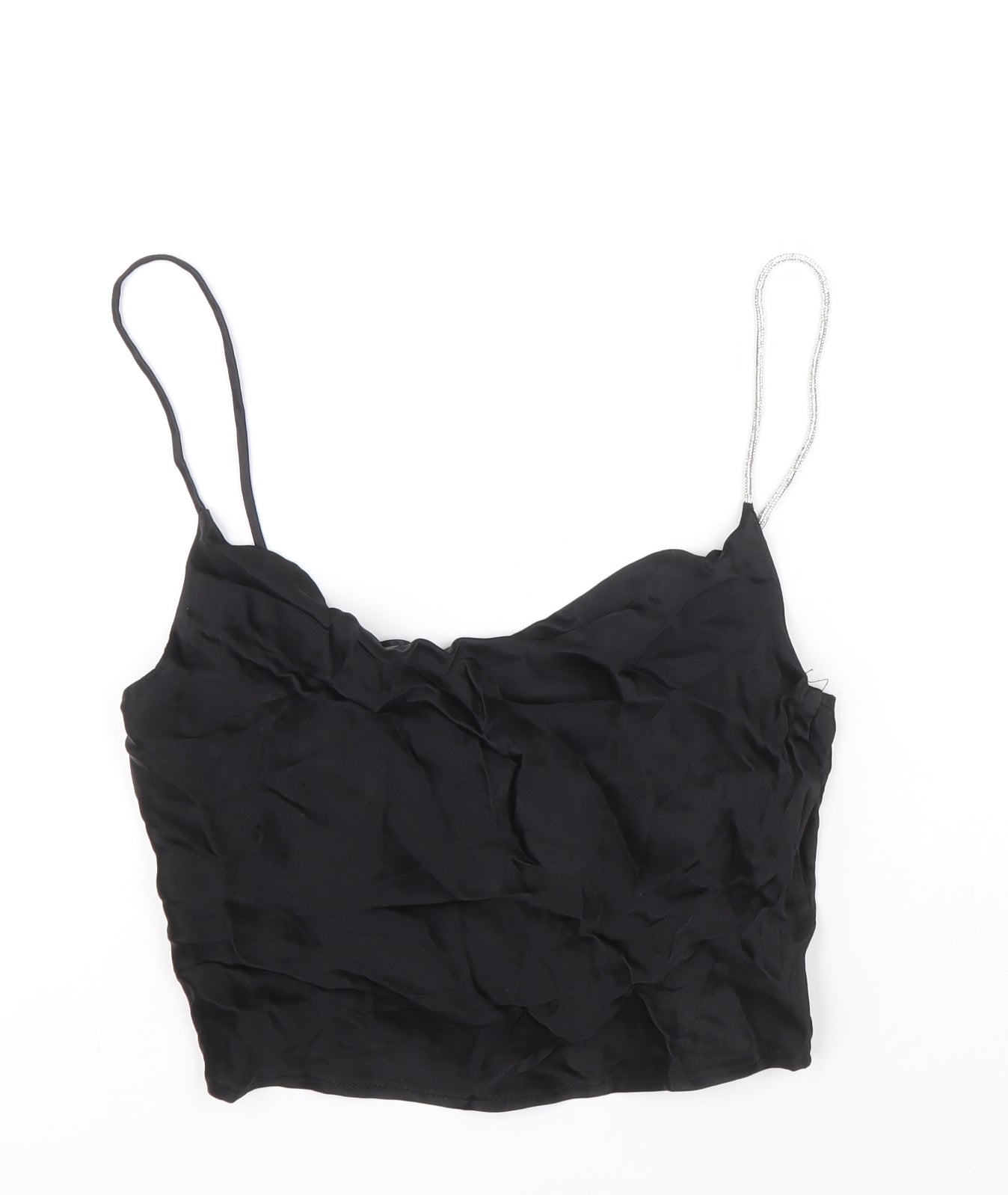 Womens UK Size S Zara Black Cropped Tank