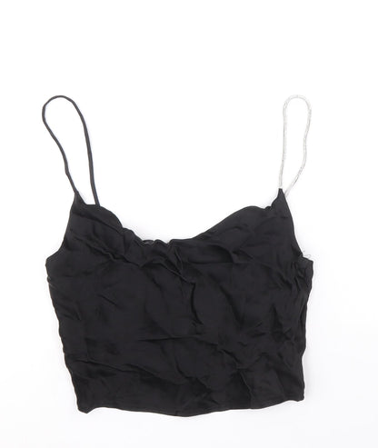 Womens UK Size S Zara Black Cropped Tank