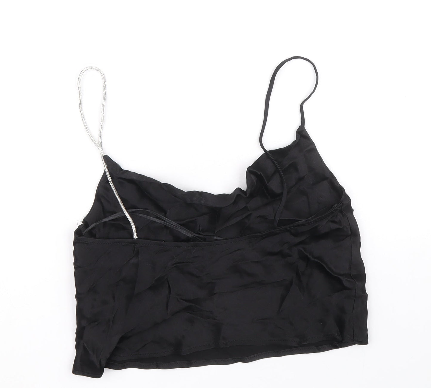 Womens UK Size S Zara Black Cropped Tank